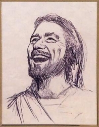 Laughing Jesus Picture<br>8" x 10" or 11" x 14"