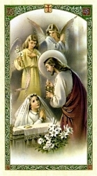 Spanish First Communion Holy Card for Girl
