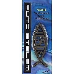Jesus Car Fish Symbol - Small Gold