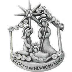 Crystal Nativity Pin