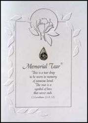 Memorial Tear Pewter Lapel Pin with Sympathy Card