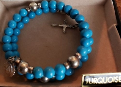 Wrap Around Rosary Bracelet - Turquoise